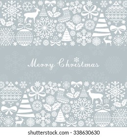 Christmas Greeting Card. Vintage Christmas Elements.