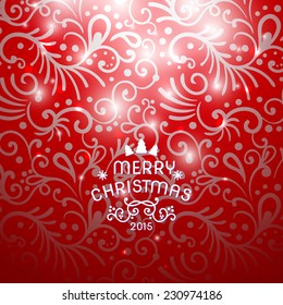 Christmas Greeting Card. Vintage card with Christmas letter, typography, vector illustration. 