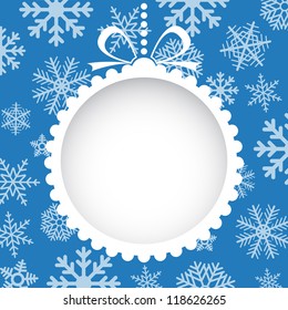 Christmas greeting card with white christmas toy