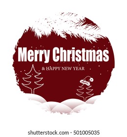 Christmas greeting card. Winter background.
