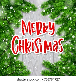 Christmas greeting card. Xmas vector background. Hand drawn calligraphy. concept handwritten Merry Christmas