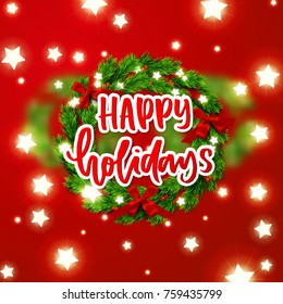 Christmas greeting card. Xmas vector background. Hand drawn calligraphy. concept handwritten happy holidays