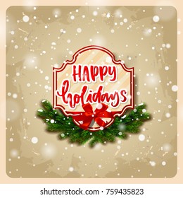  Christmas greeting card. Xmas vector background. Hand drawn calligraphy. concept handwritten happy holidays