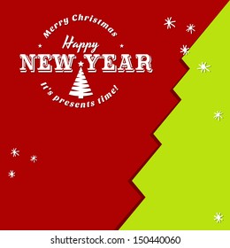 christmas greeting cardboard with merry christmas typing happy path classical timber vacation winter colourful season holiday background scene multicolor red new ritual xmas ceremony green dancing art