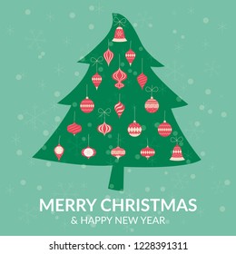 christmas greeting card,christmas tree,holiday illustration