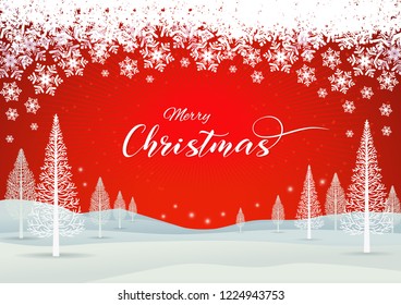 Christmas greeting card,Holiday winter landscape background