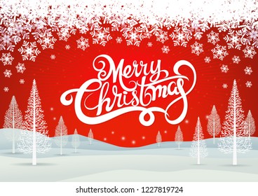 Christmas greeting card,Holiday winter landscape background