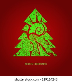 Christmas Greeting Card/Merry Christmas /Christmas tree and background