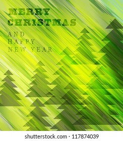 Christmas Greeting Card/Merry Christmas /Christmas tree and  winter background