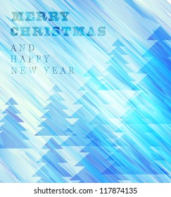 Christmas Greeting Card/Merry Christmas /Christmas tree and  winter background