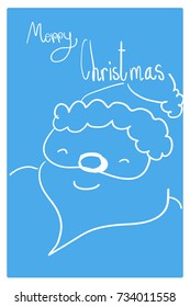 Christmas greeting cards blue and white hand-drawn lovely early gift.