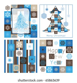 Christmas greeting cards - compilation of four cards