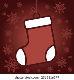 Christmas greeting cards with New Year Santa sock