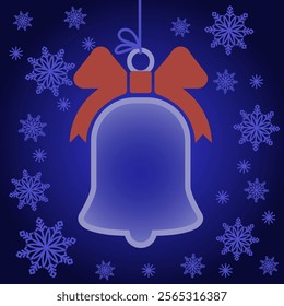 Christmas greeting cards with New Year bell