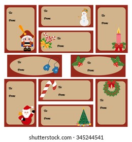 Christmas Greeting Cards on the white background. Vector illustration.