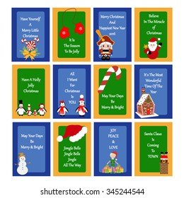 Christmas Greeting Cards on the white background. Vector illustration.