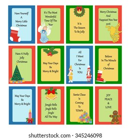 Christmas Greeting Cards on the white background. Vector illustration.