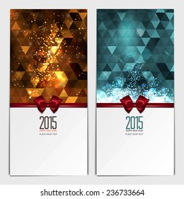 Christmas greeting cards. Place for your text message. Design in modern colors. Holiday brochure design. vector
