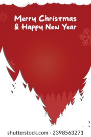 Christmas greeting cards and posters with reindeer, pine, winter and christmas elements