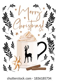 Christmas Greeting Cards with Scandinavian winter elements. Merry holidays. Template for New 2021 Year, gift tag, calendar, Scrapbooking, Stickers, Planner, Invitations.