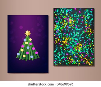 Christmas greeting cards set, vector illustration.