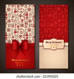 Christmas greeting cards. Vector illustration. Place for text message. Holiday brochure design for corporate invitations.