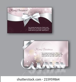 Christmas greeting cards with White Bows.