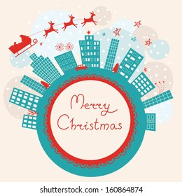 Christmas greeting card.Vector illustration