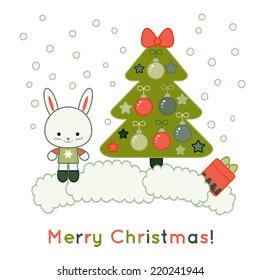 Christmas greeting card.Vector illustration.