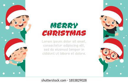 Christmas Greeting With Cartoon Characters