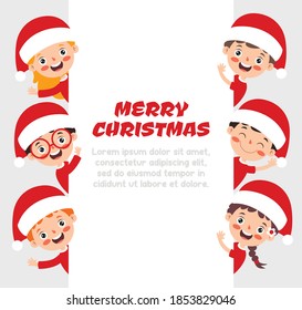 Christmas Greeting With Cartoon Characters