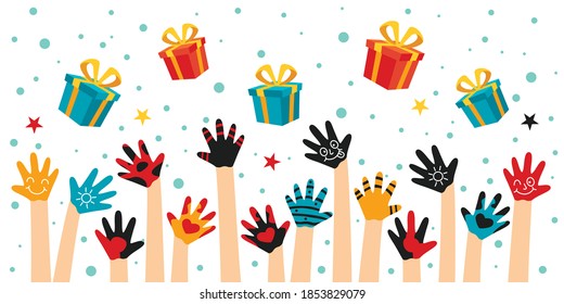 Christmas Greeting With Cartoon Characters