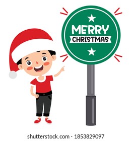 Christmas Greeting With Cartoon Characters