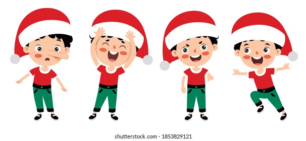 Christmas Greeting With Cartoon Characters