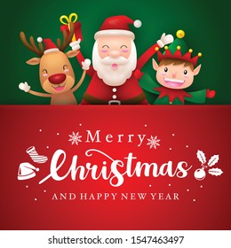 Christmas greeting with christmas character