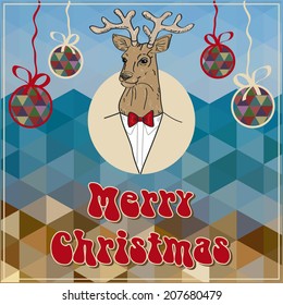 Christmas greeting with a deer