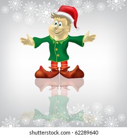 christmas greeting dwarf on a white background