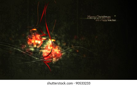 Christmas Greeting with Faded Globes and Highly Textured Background | EPS10 Vector Background | Layers Organized and Named