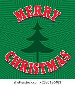 A Christmas greeting featuring an evergreen in the background