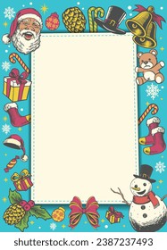 Christmas Greeting Frame With Christmas Object