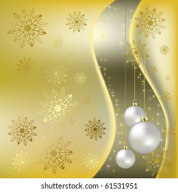 Christmas greeting golden vector background
