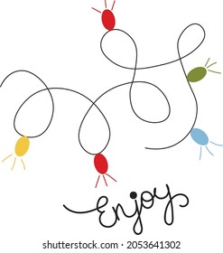 Christmas Greeting. Christmas handmade vector design for print or use as poster, card, flyer or T Shirt