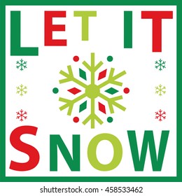 Christmas greeting with let it snow design