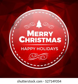 Christmas Greeting On Red Abstract Background