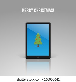Christmas Greeting on a Tablet