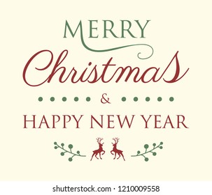 Christmas greeting with ornaments. Vector.