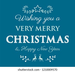 Christmas greeting with ornaments. Vector.