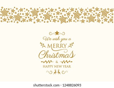 Christmas greeting with ornaments. Vector.