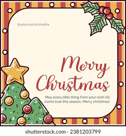 Christmas greeting with pattern background