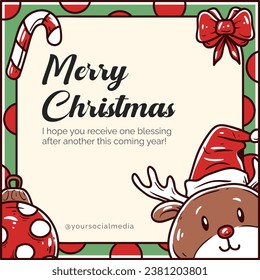 Christmas greeting with pattern background